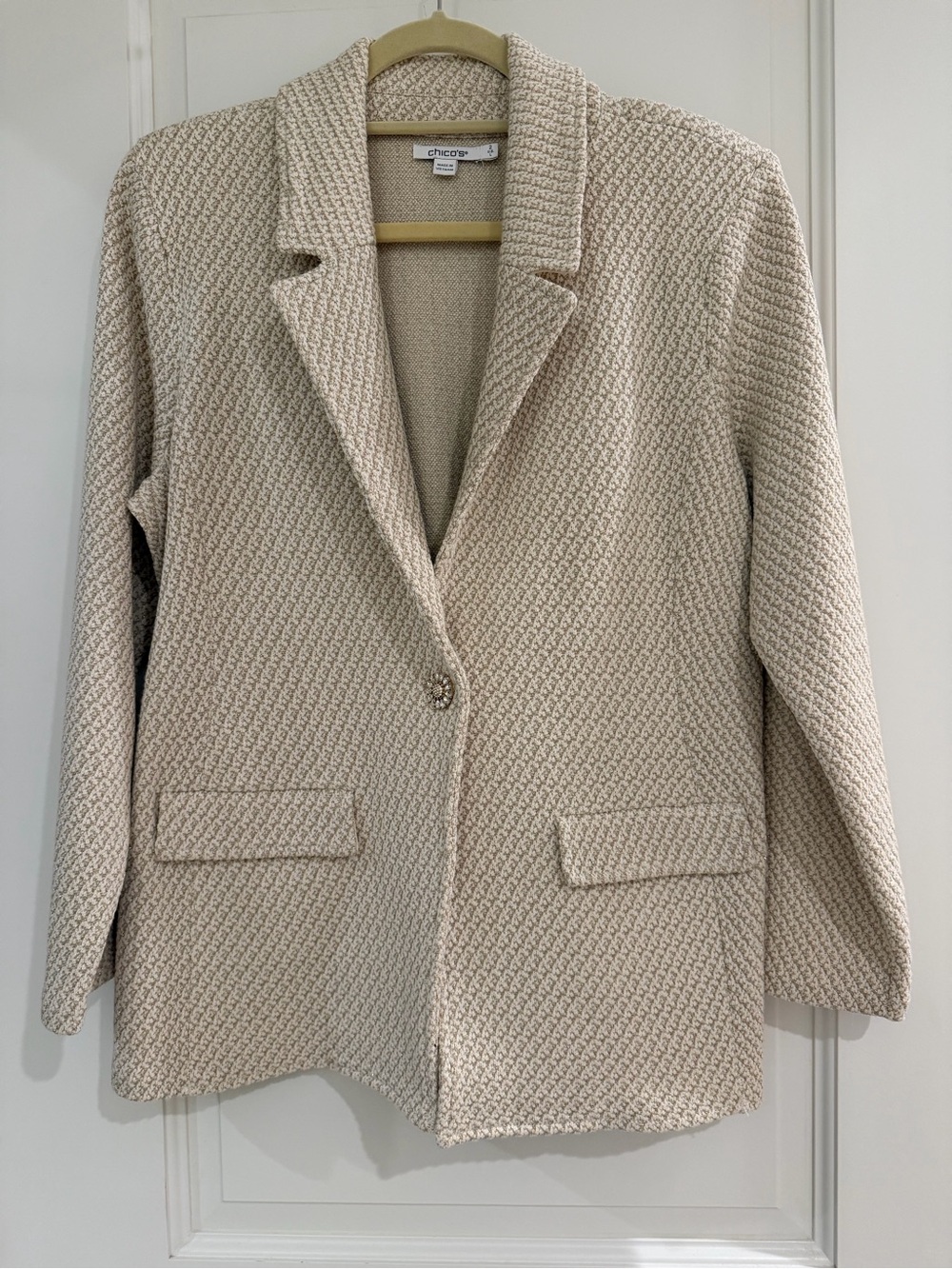 Chico's Textured Knit Single-Button Blazer